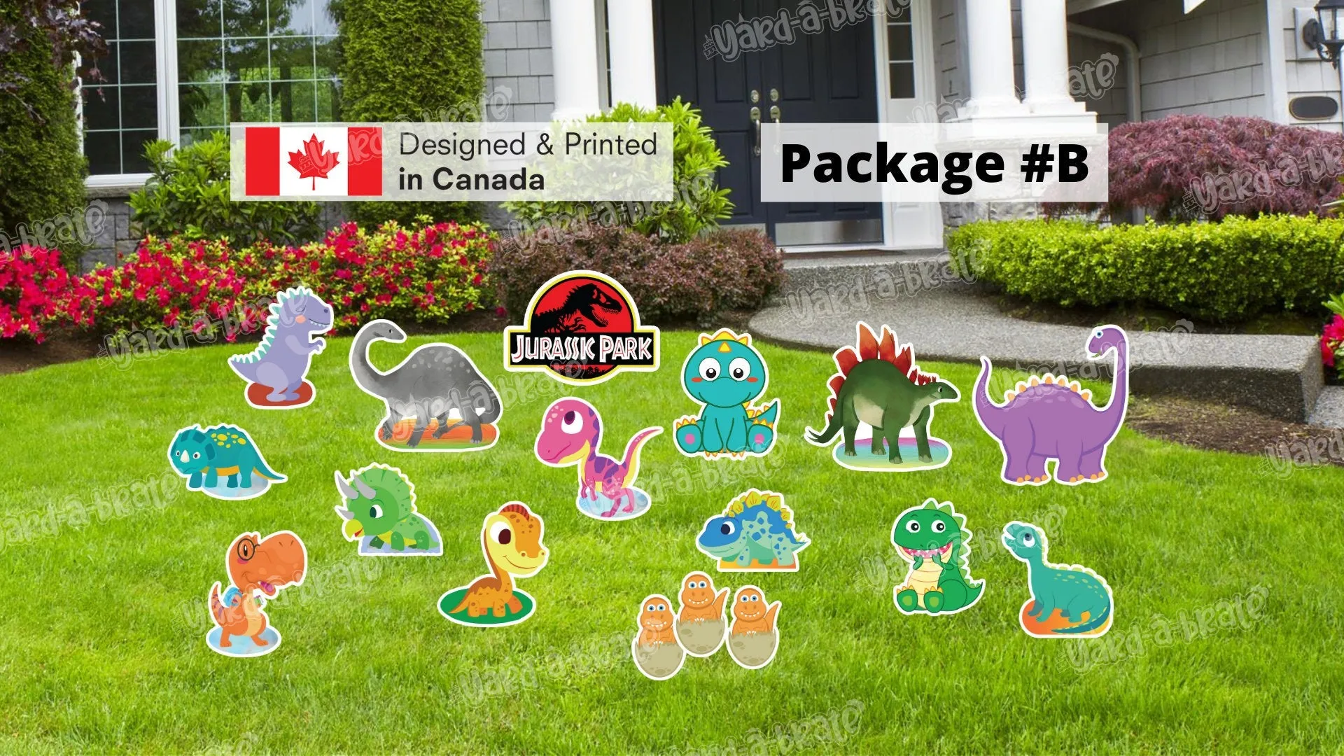 Dinosaur Signs Package – Dinosaur 12”-24" Tall   Park Sign 18" Tall   Decors  (Total 9pcs or 17pcs) |Yard Sign Outdoor Lawn Decorations