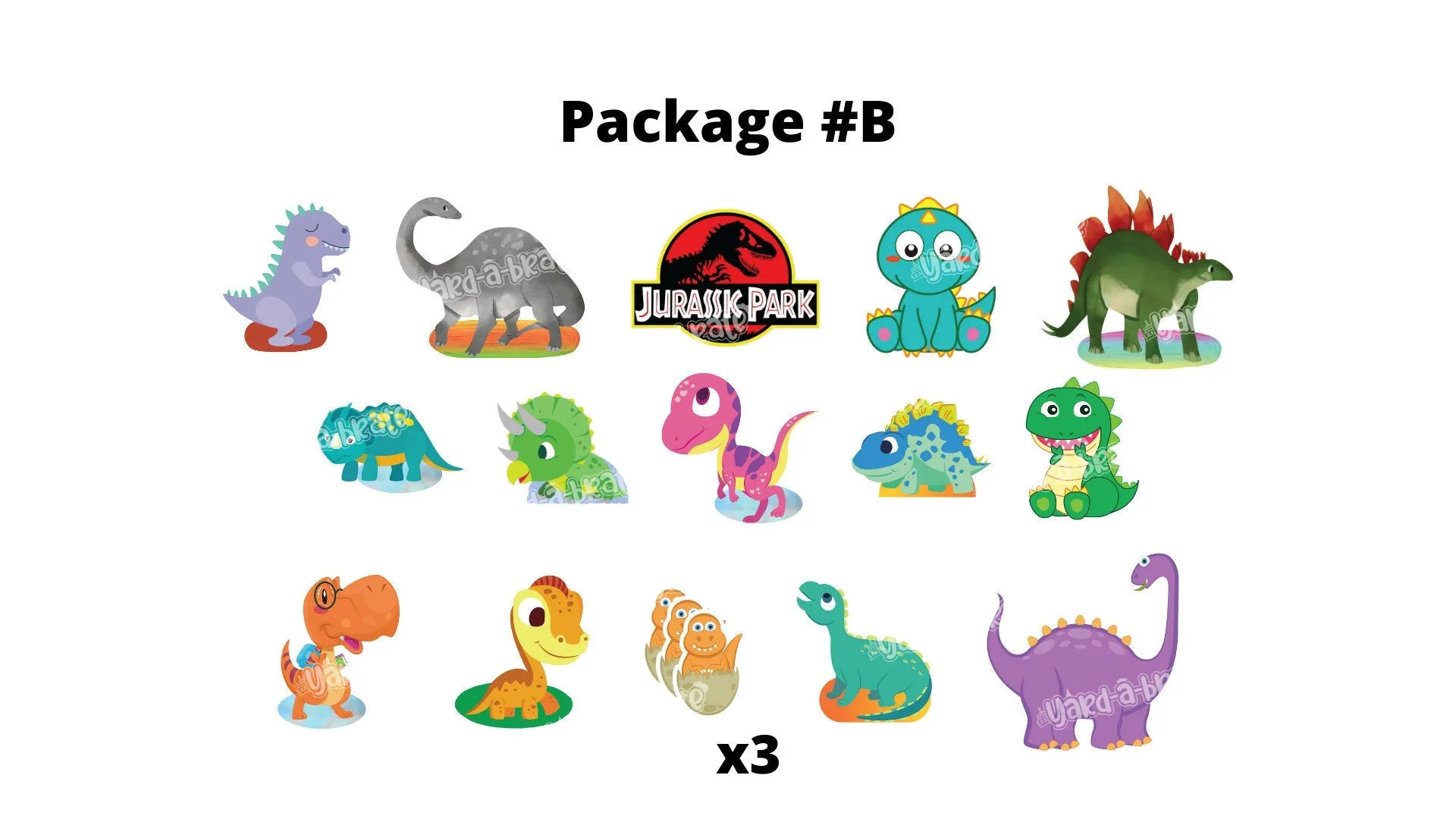 Dinosaur Signs Package – Dinosaur 12”-24" Tall   Park Sign 18" Tall   Decors  (Total 9pcs or 17pcs) |Yard Sign Outdoor Lawn Decorations