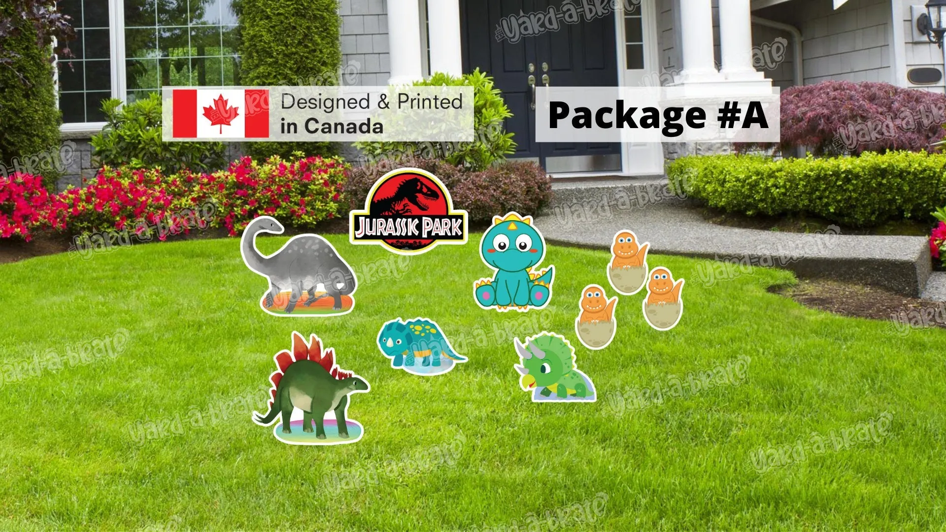 Dinosaur Signs Package – Dinosaur 12”-24" Tall   Park Sign 18" Tall   Decors  (Total 9pcs or 17pcs) |Yard Sign Outdoor Lawn Decorations