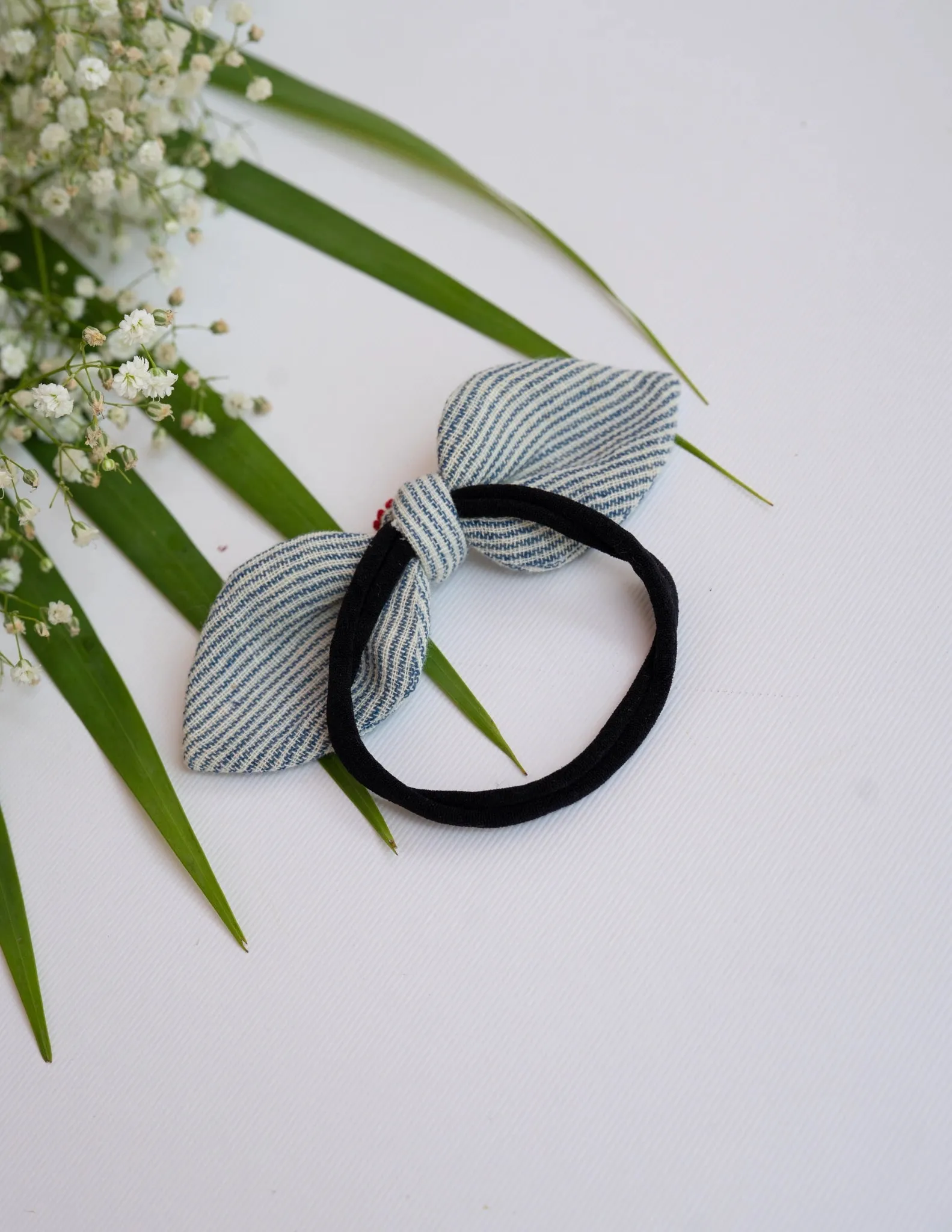 Embroidered Headbands | Cotton | Indigo Stripe | Infant and Girls