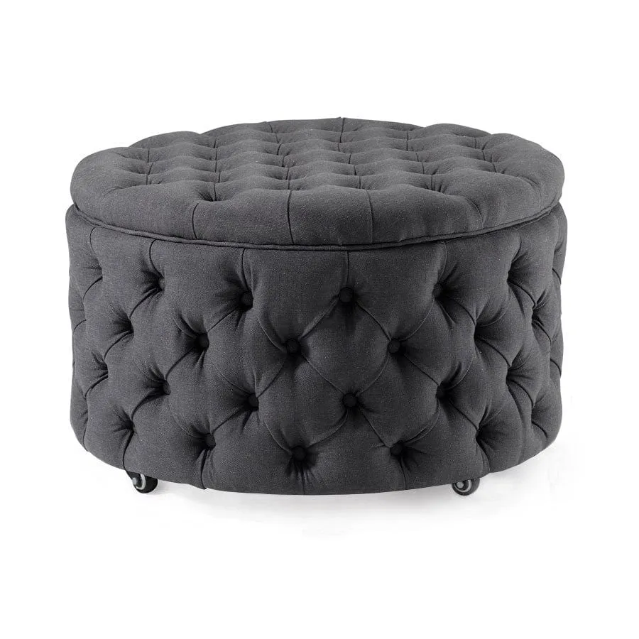 Emma Storage Ottoman Large 75cm Charcoal