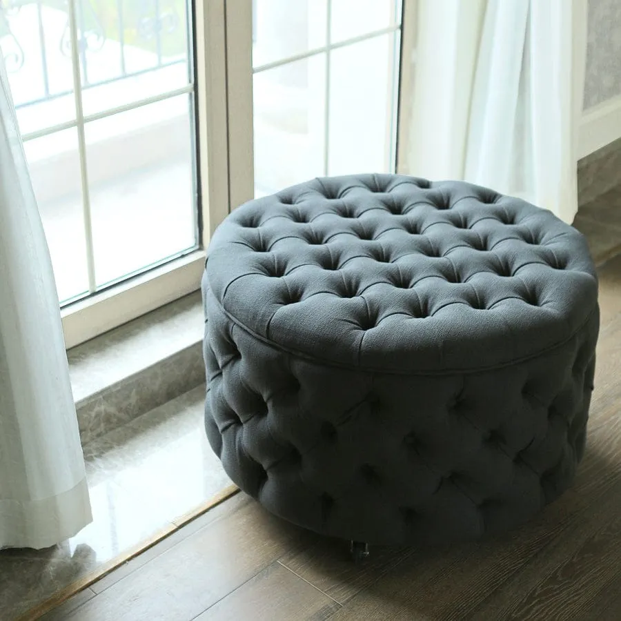 Emma Storage Ottoman Large 75cm Charcoal