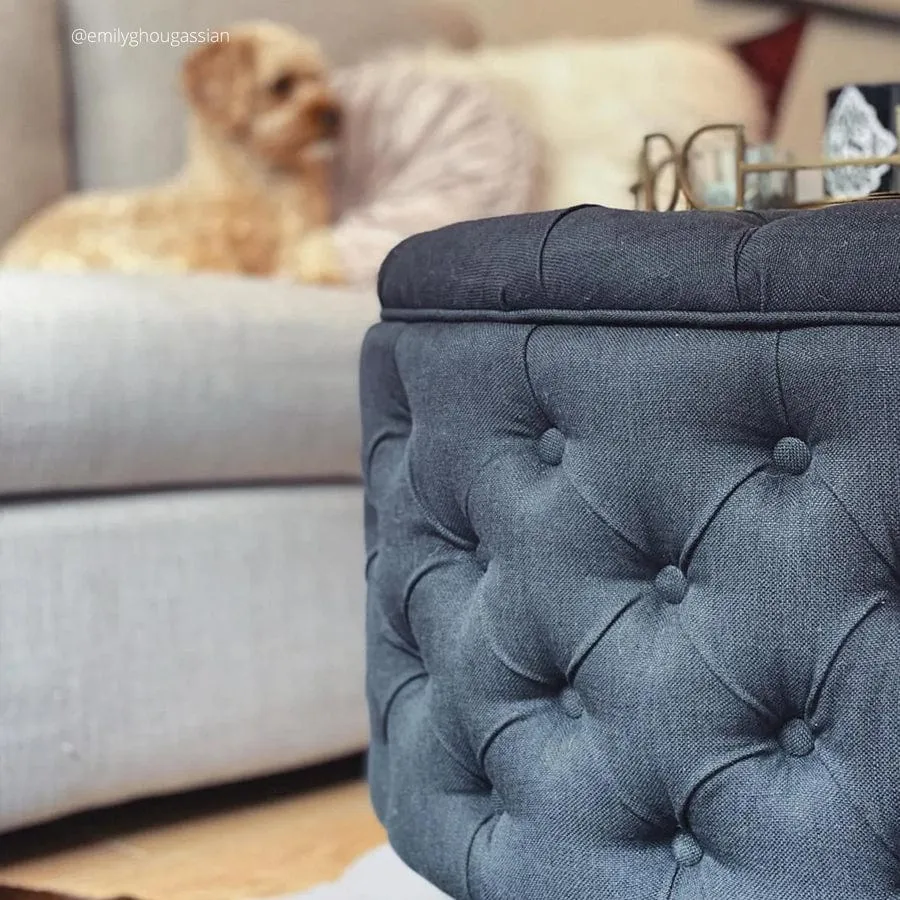 Emma Storage Ottoman Large 75cm Charcoal