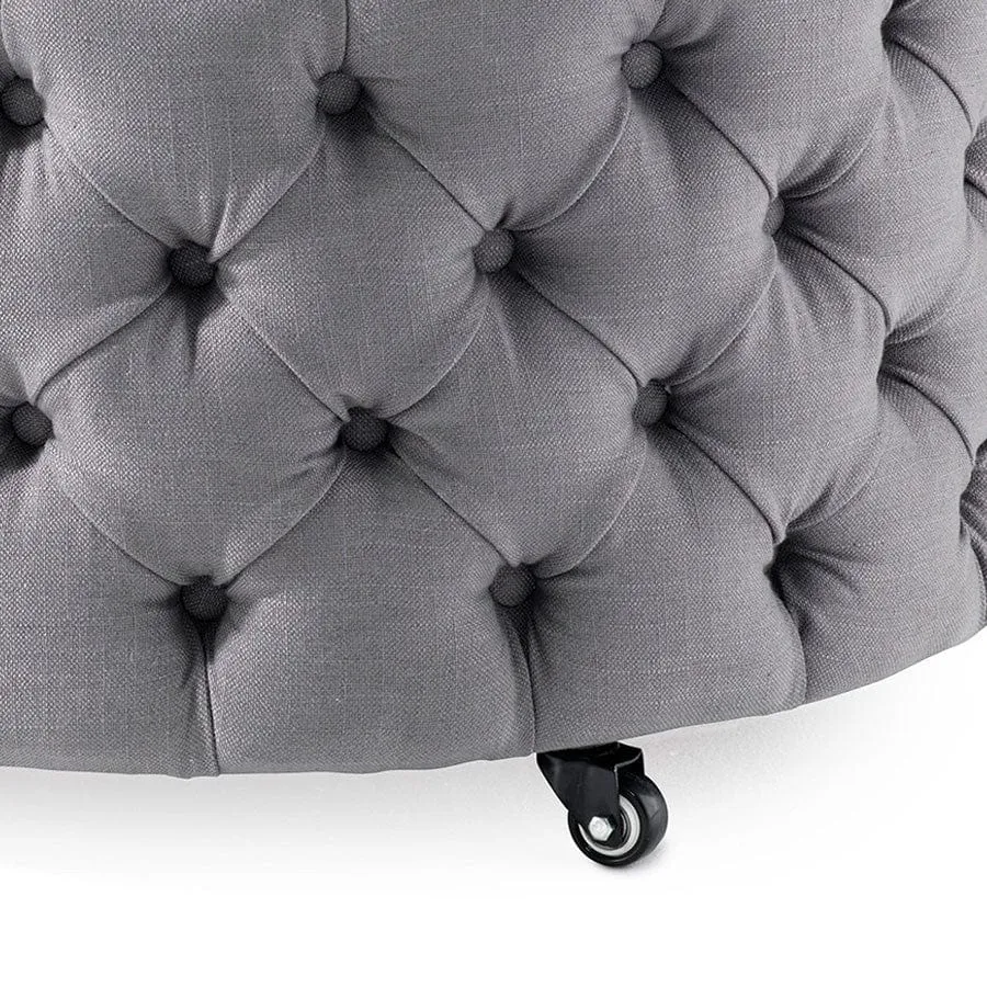 Emma Storage Ottoman Large 75cm Grey