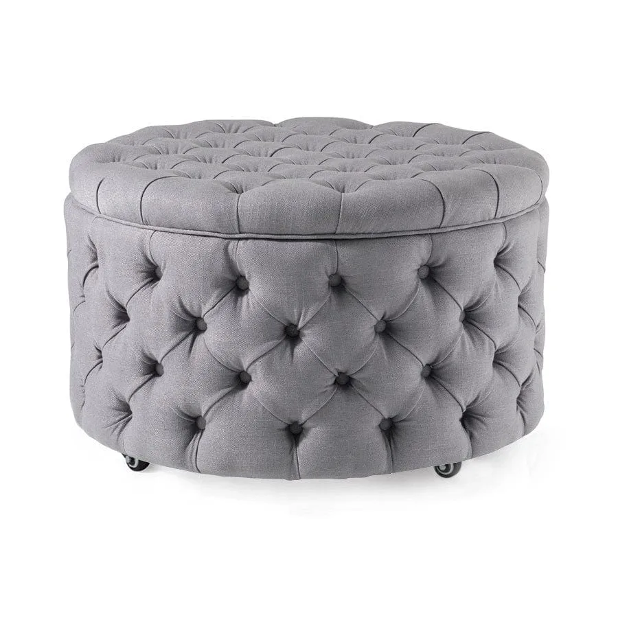 Emma Storage Ottoman Large 75cm Grey
