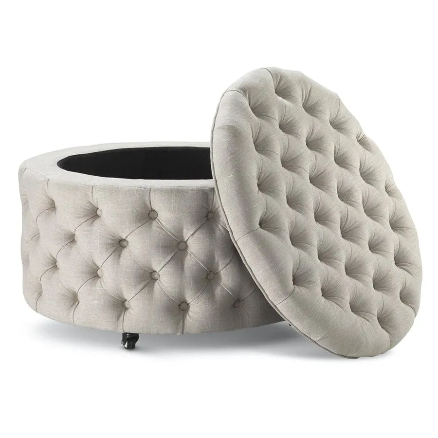 Emma Storage Ottoman Large 75cm Mushroom