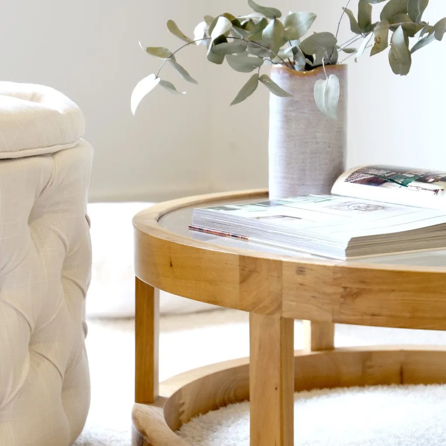 Emma Storage Ottoman Small Linen White