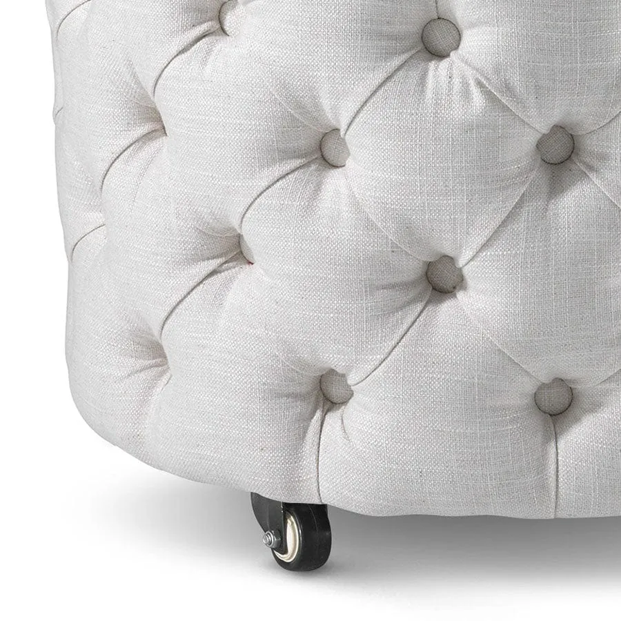 Emma Storage Ottoman Small Linen White
