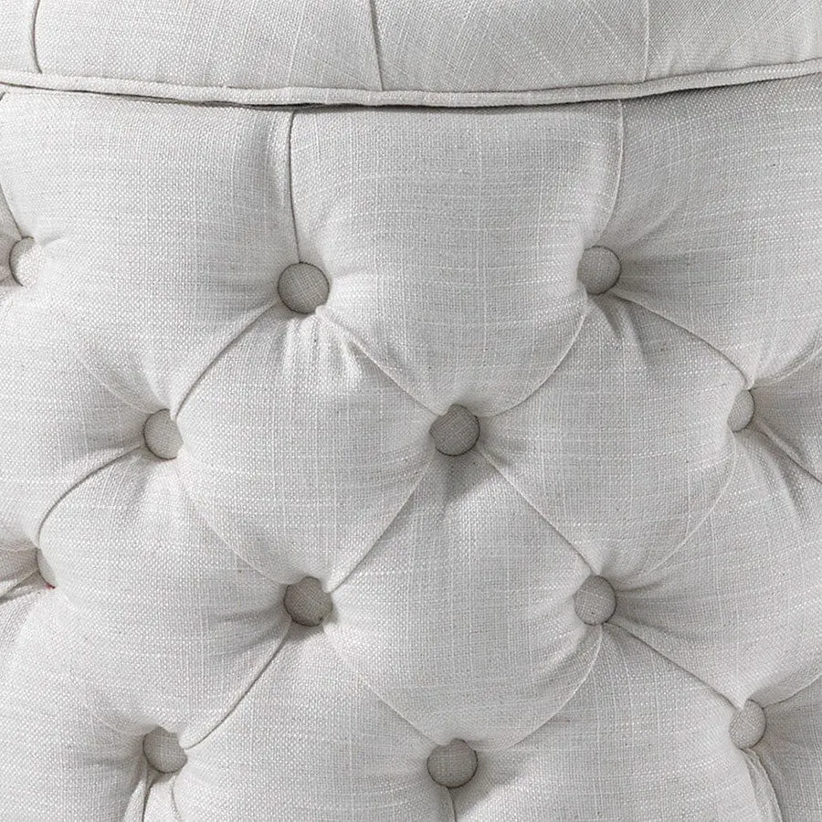 Emma Storage Ottoman Small Linen White