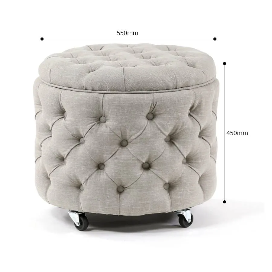 Emma Storage Ottoman Small Mushroom