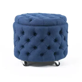 Emma Storage Ottoman Small Navy