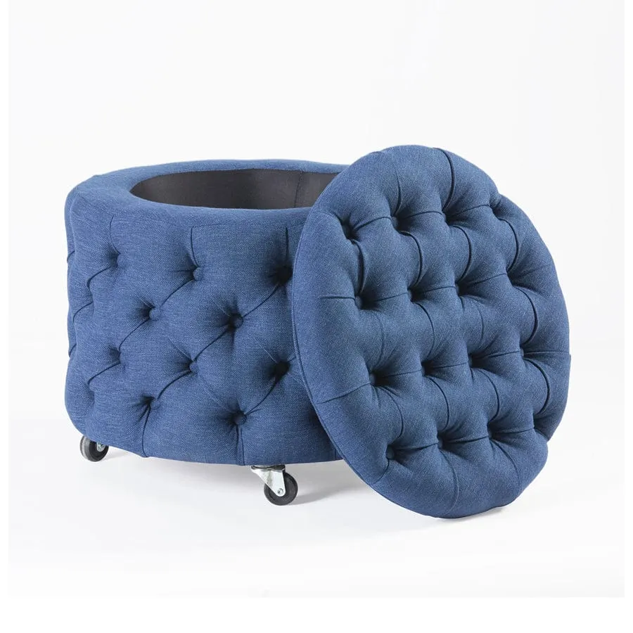 Emma Storage Ottoman Small Navy