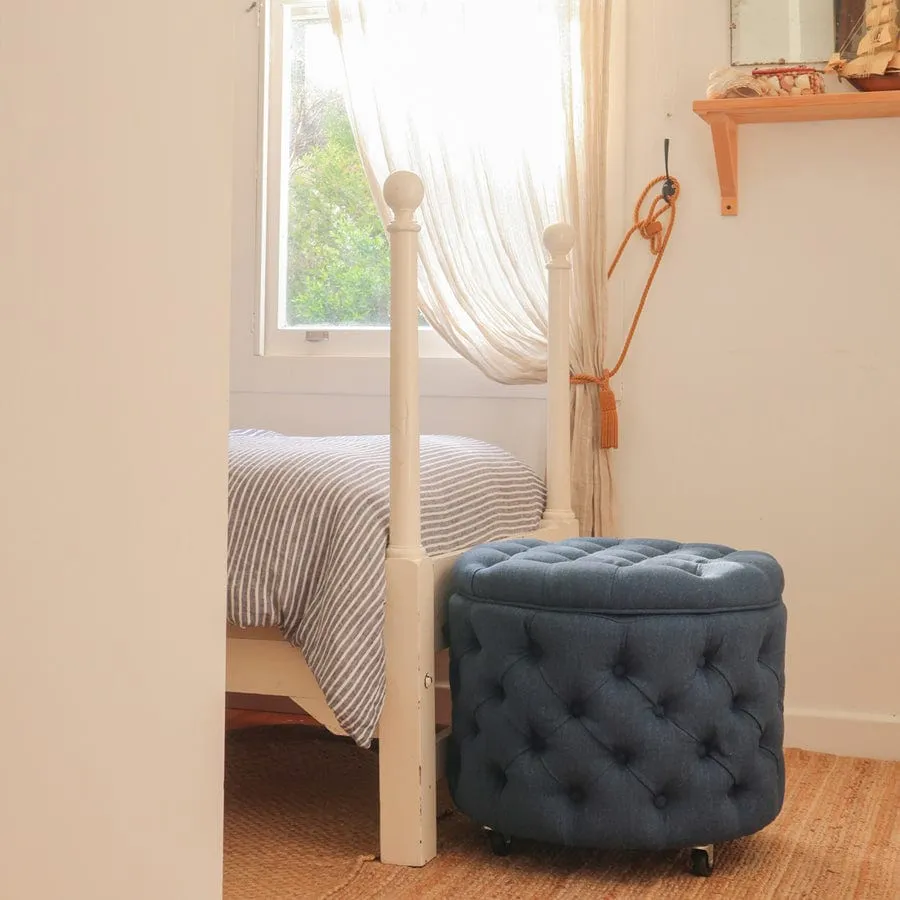 Emma Storage Ottoman Small Navy