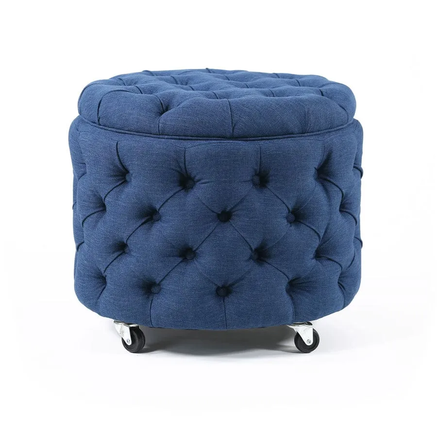 Emma Storage Ottoman Small Navy