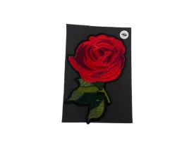 EXTRA LARGE MOTIF:  Red Rose Iron -On & Sew-On Motif