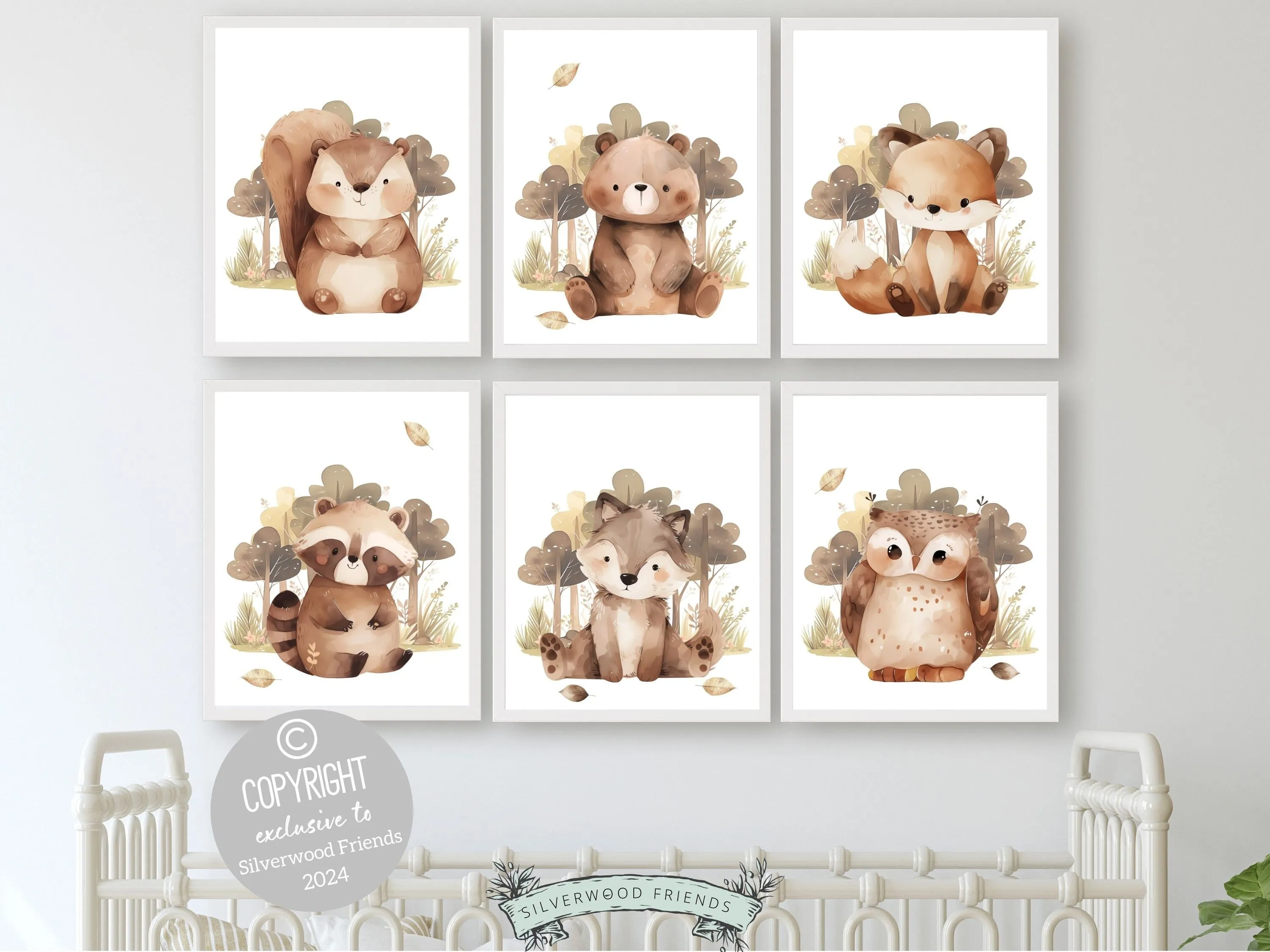 Fall Woodland Animal Nursery Prints