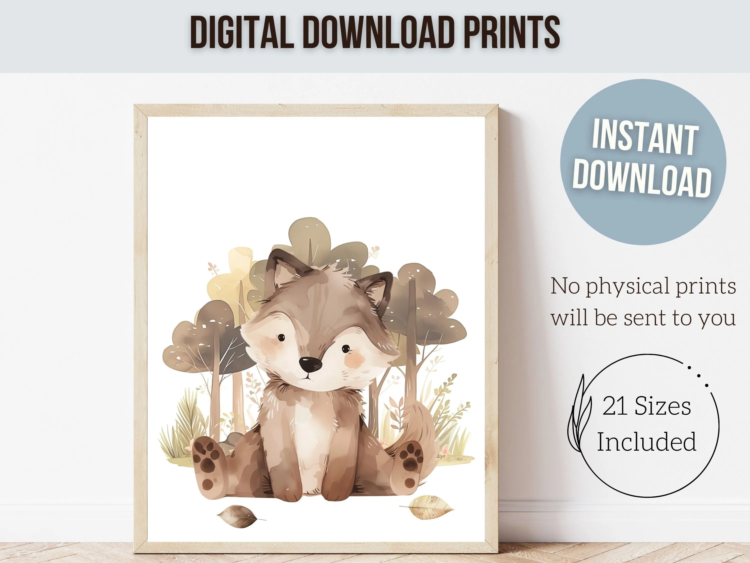 Fall Woodland Animal Nursery Prints