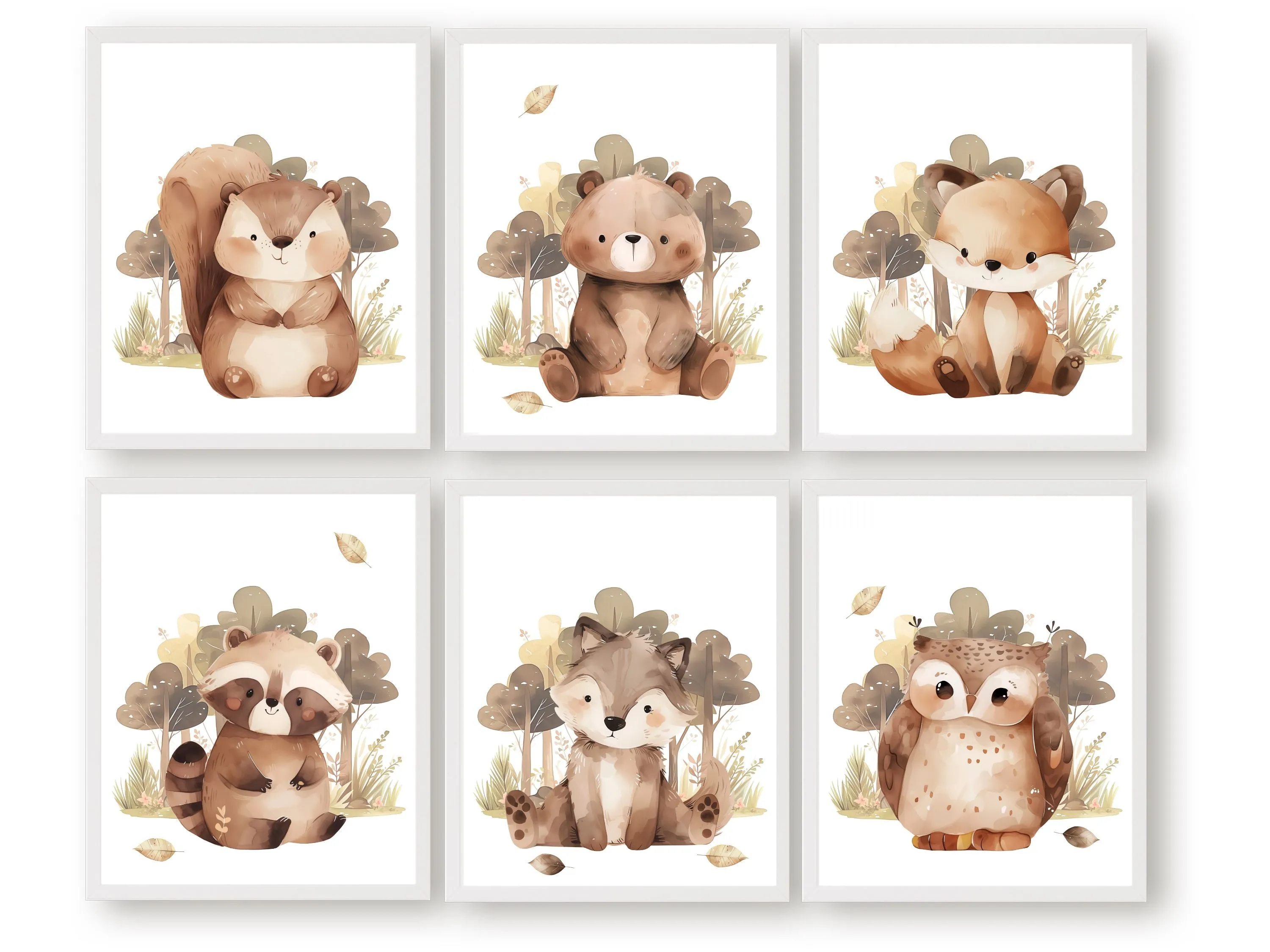 Fall Woodland Animal Nursery Prints
