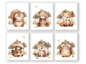 Fall Woodland Animal Nursery Prints