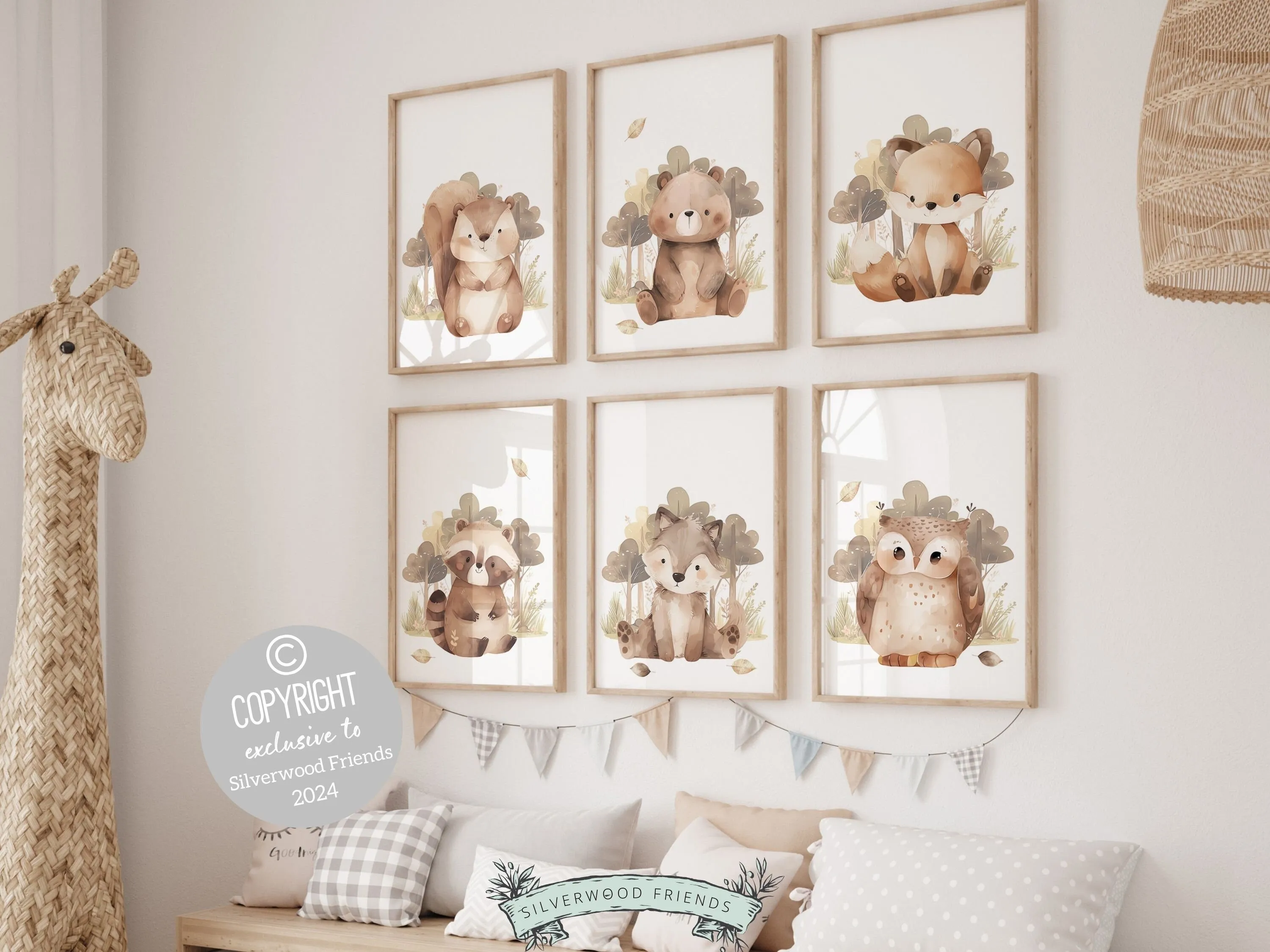 Fall Woodland Animal Nursery Prints