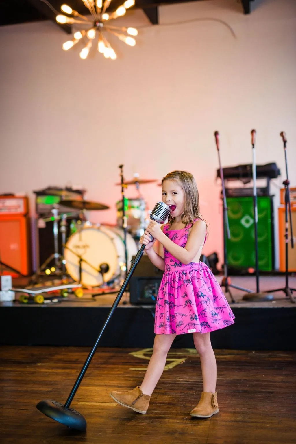 Girls Pinafore Dress In Dino
