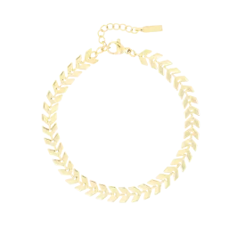 Gold coloured bracelet with V-chain