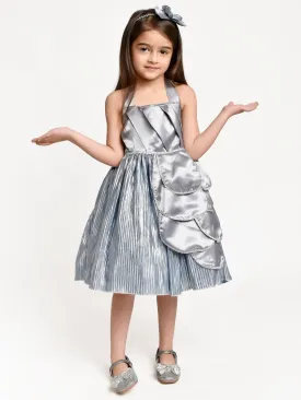 Grey Petals Dress with Hair Band
