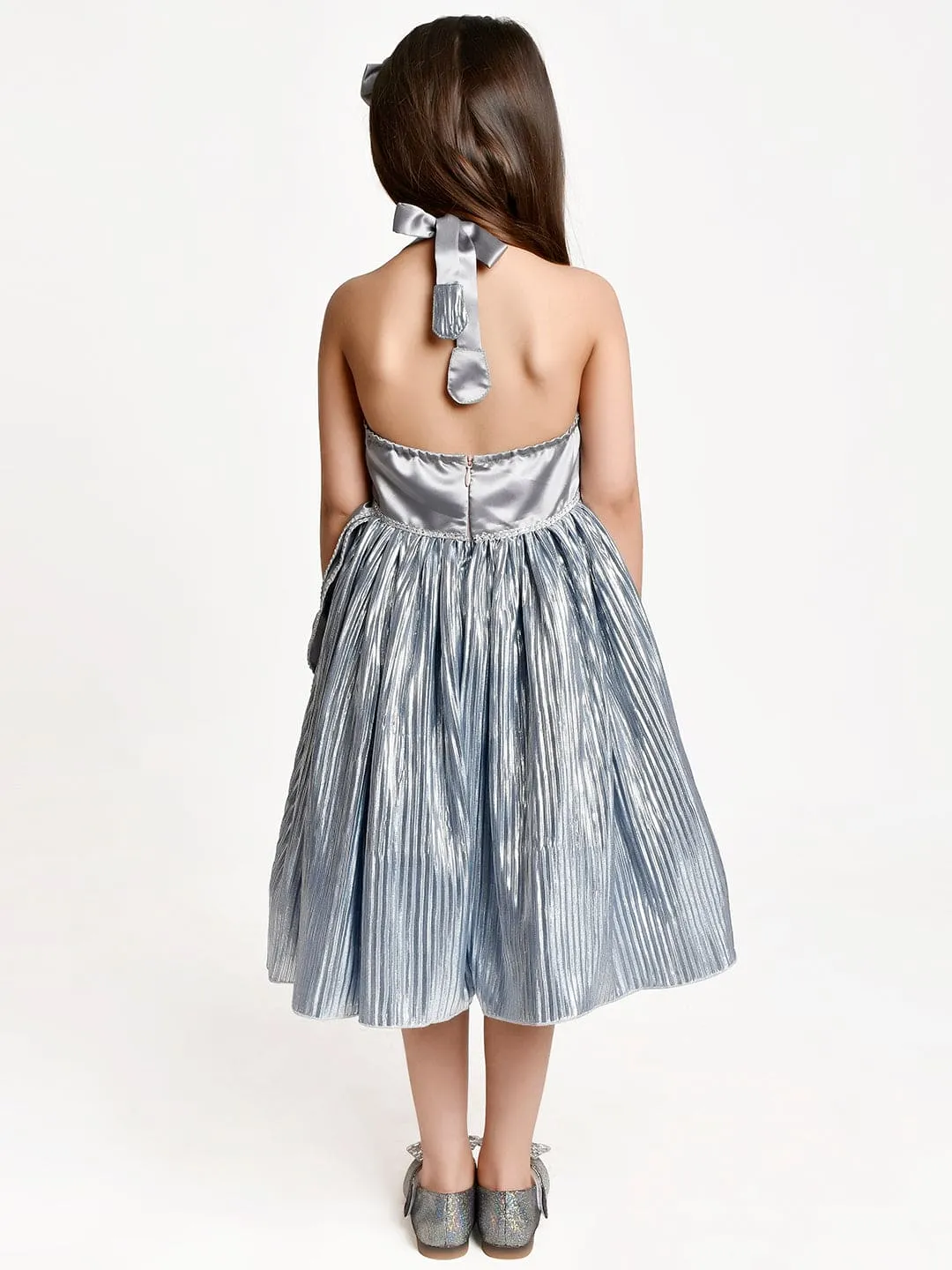 Grey Petals Dress with Hair Band