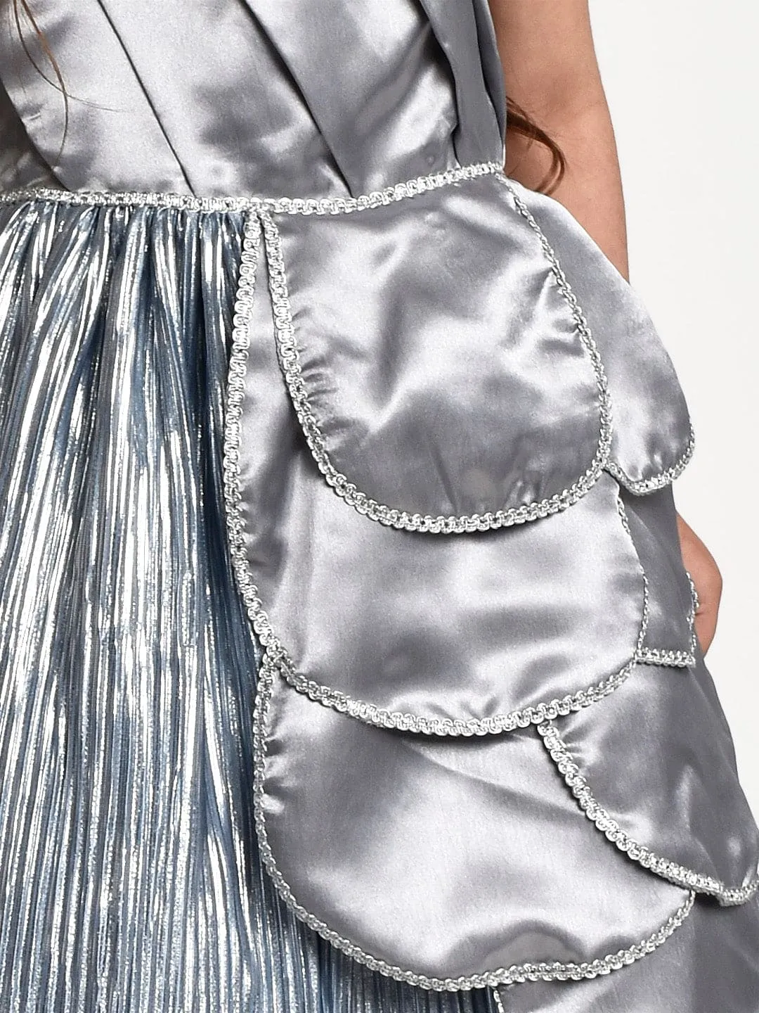 Grey Petals Dress with Hair Band