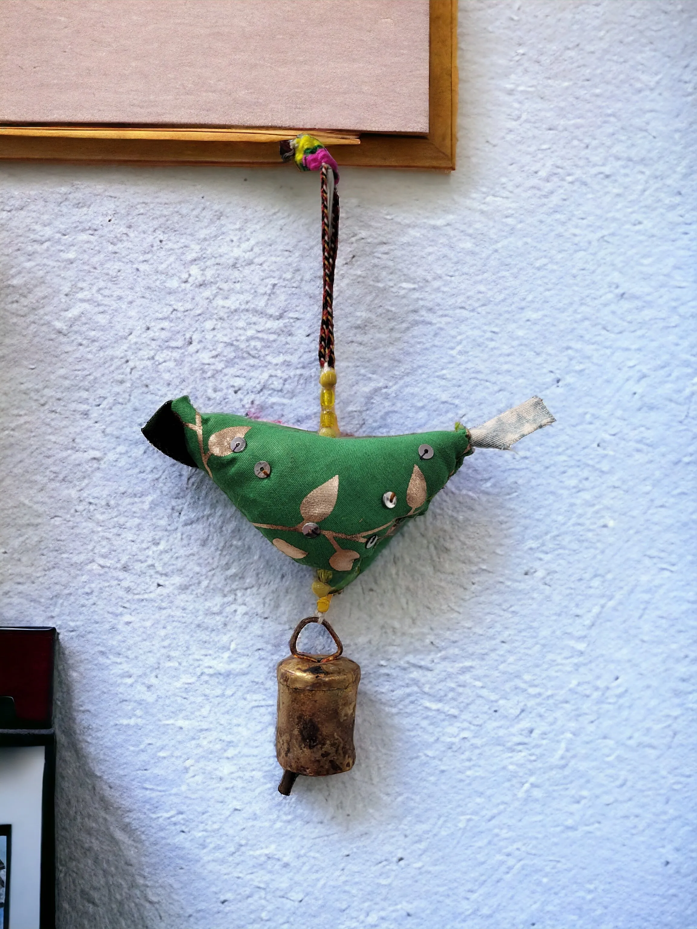 Handmade Cotton Tota Bird Bell , Cotton Stuffed Small Bird with Beads Bell Prosperity Hens Wholesale Lot