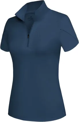 JACK SMITH Women's Golf Shirts Short Sleeve UPF50 Workout Tops for Women Moisture Wicking Dry fit Polo Shirt