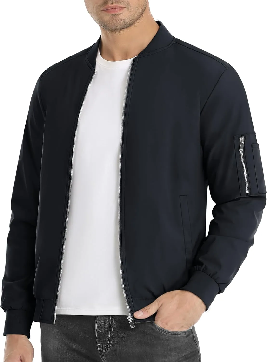MAGNIVIT Men's Lightweight Bomber Jacket Windbreaker Casual Fall Spring Outdoor Coat