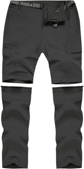 MANSDOUR Men's Hiking Pants Convertible Quick Dry Lightweight Zip-Off Outdoor Travel Camping Fishing Pants
