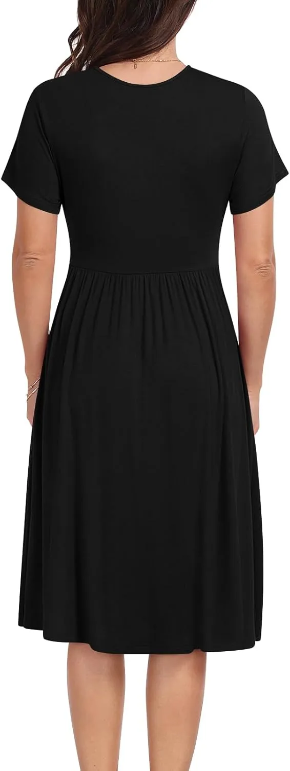 Maternity Casual Short Sleeve Party Dress Summer Wrap V Neck Baby Shower Photoshoot Pregnancy Nursing Dresses