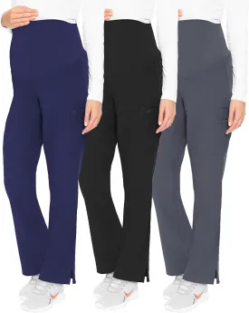 Med Couture Maternity Scrub Pant - 3 Pockets Straight Leg with Side Vents at Hem Soft Jersey Knit Waist Panel - MC028