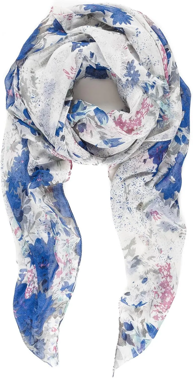 MELIFLUOS DESIGNED IN SPAIN Scarf for Women Lightweight Floral Flower Scarves for Summer Fall Shawl Wrap