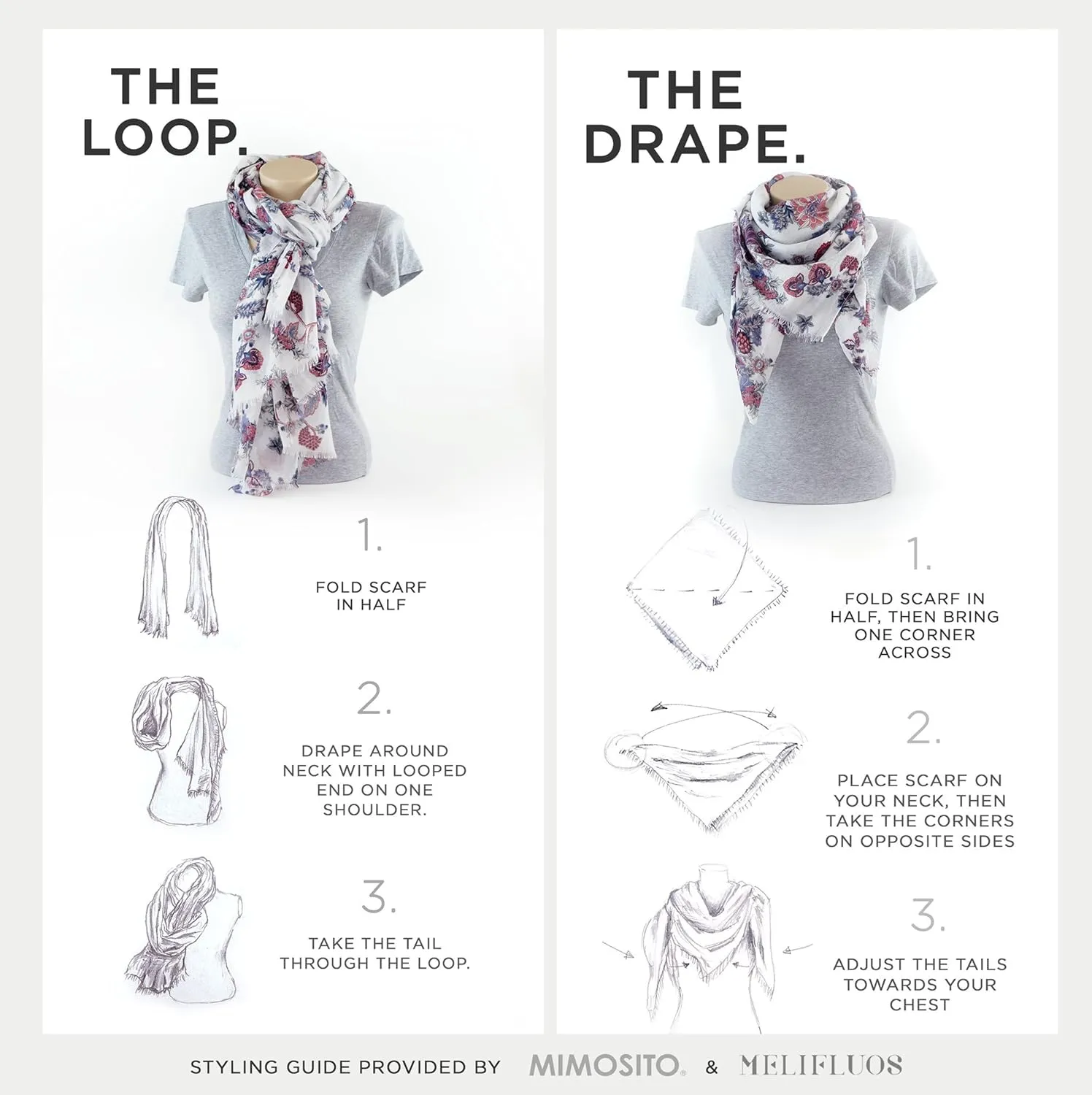 MELIFLUOS DESIGNED IN SPAIN Scarf for Women Lightweight Floral Flower Scarves for Summer Fall Shawl Wrap
