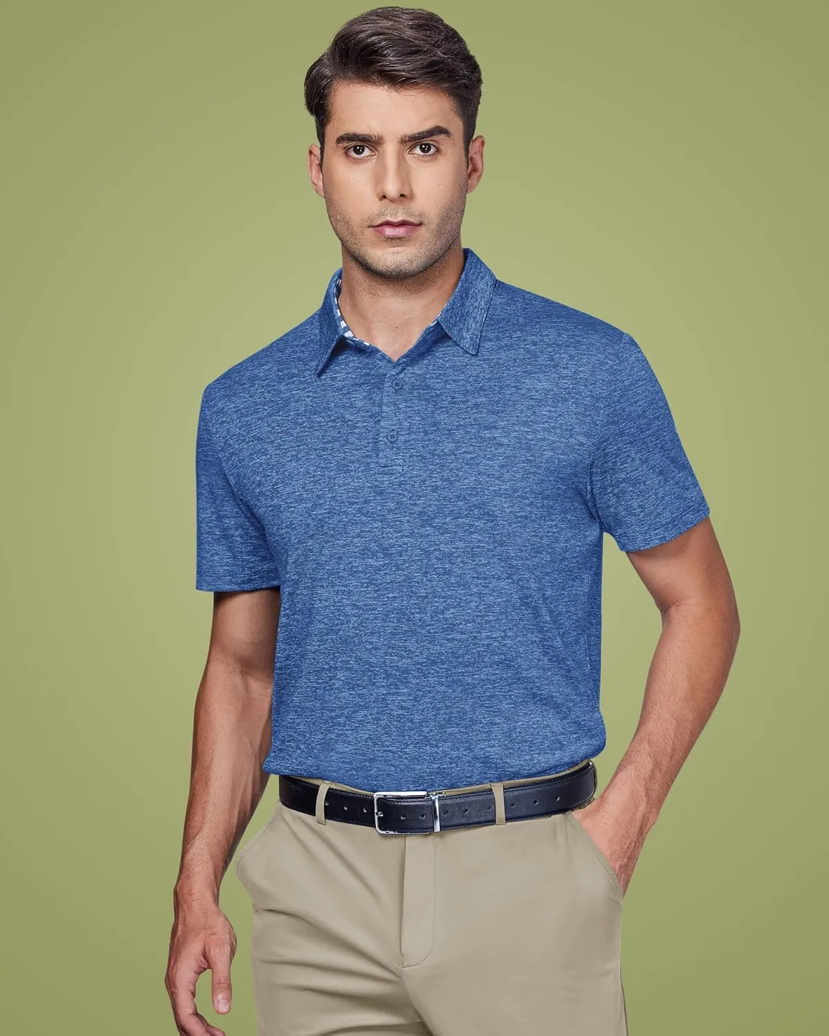 Men's Golf Polo Shirts Quick Dry Moisture Wicking Performance Stretch Short Sleeve Shirt Athletic Wrinkle-Free Summer Tops