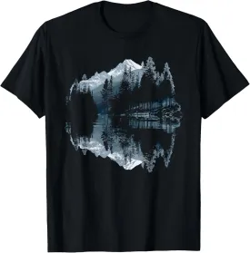 Mountain Landscape Reflection Forest Trees Outdoor Wildlife T-Shirt