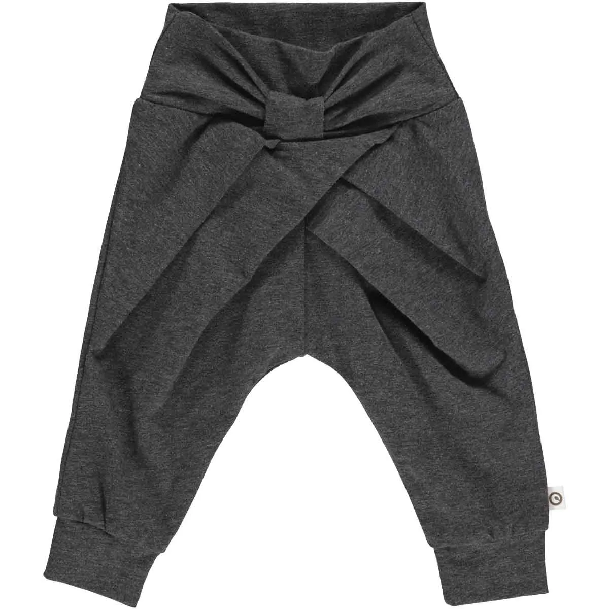 Müsli by green cotton Babyhose mit Schleifenschnitt – Iron Grey Melange