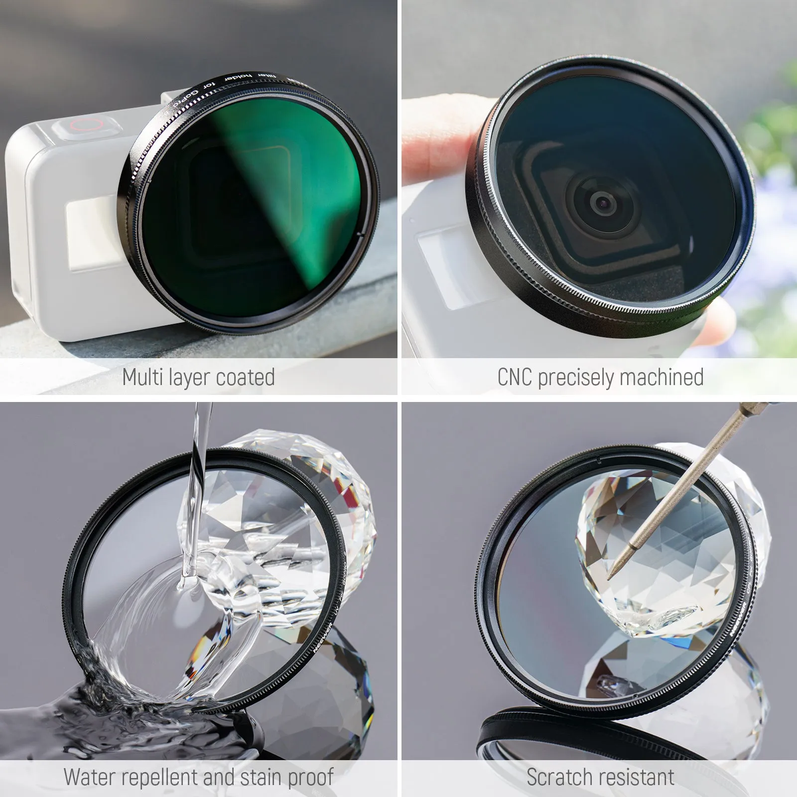NEEWER 58mm Lens Filter Kit Compatible with GoPro Hero 8 7 6 5