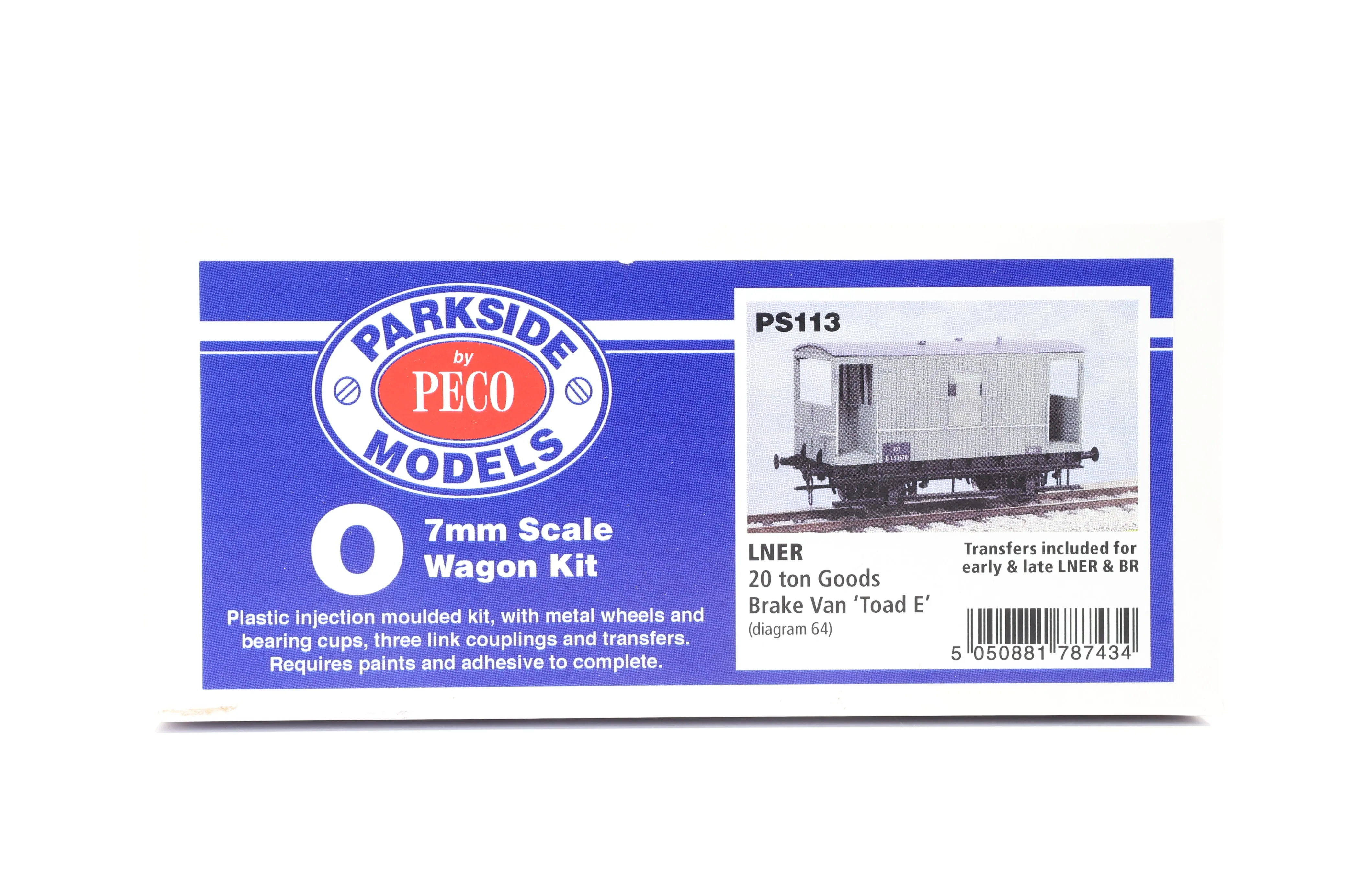 Parkside Dundas O Gauge PS113 LNER 20 ton Goods Brake Van Toad 'E' Wagon Kit w/Wheels