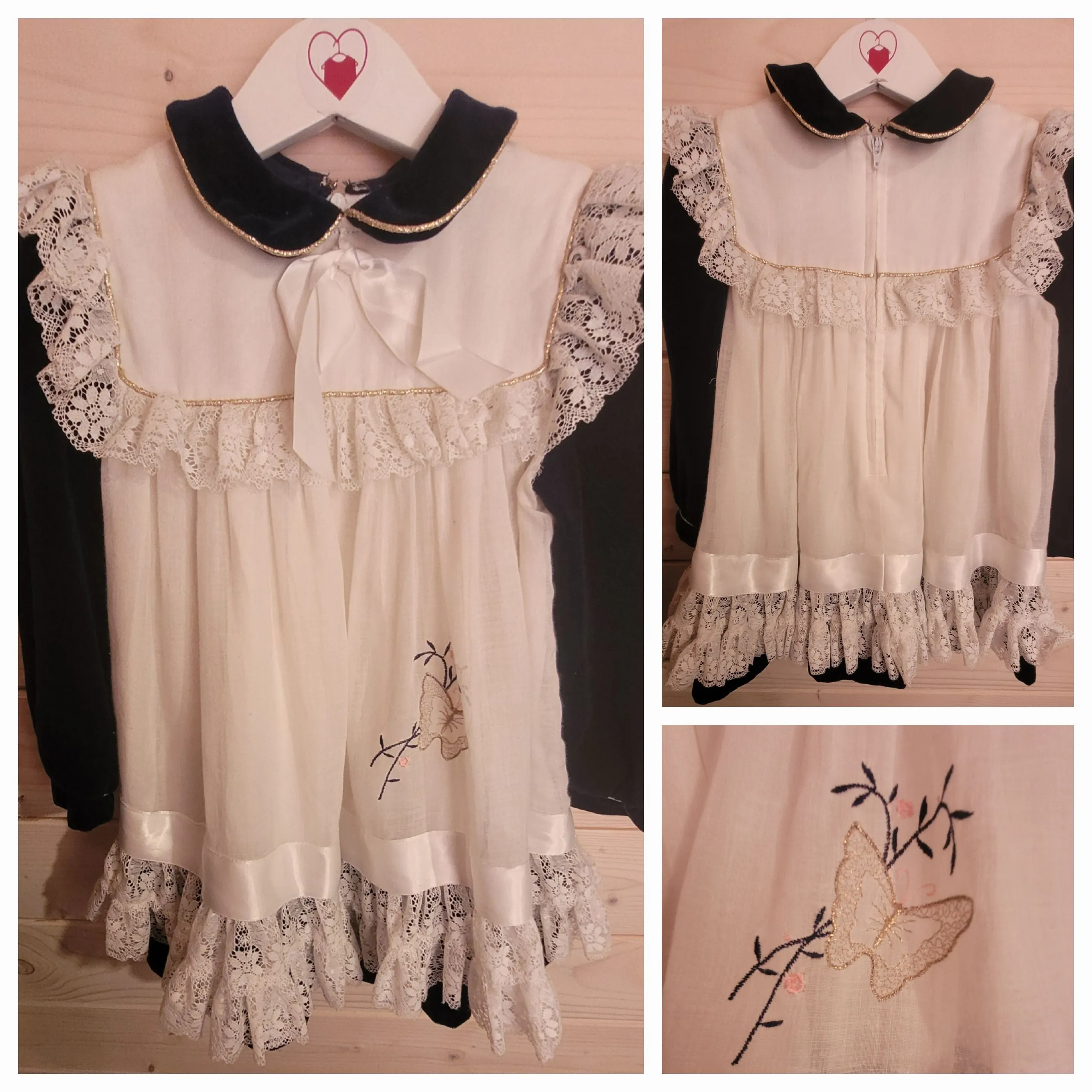 Paula Lee - Vintage Peter Pan Collar Dress - Late 80's