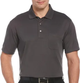 PGA TOUR Men's Short Sleeve Airflux Solid Polo Shirt with Pocket