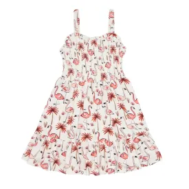 Pink Palms Tank Smocked Dress