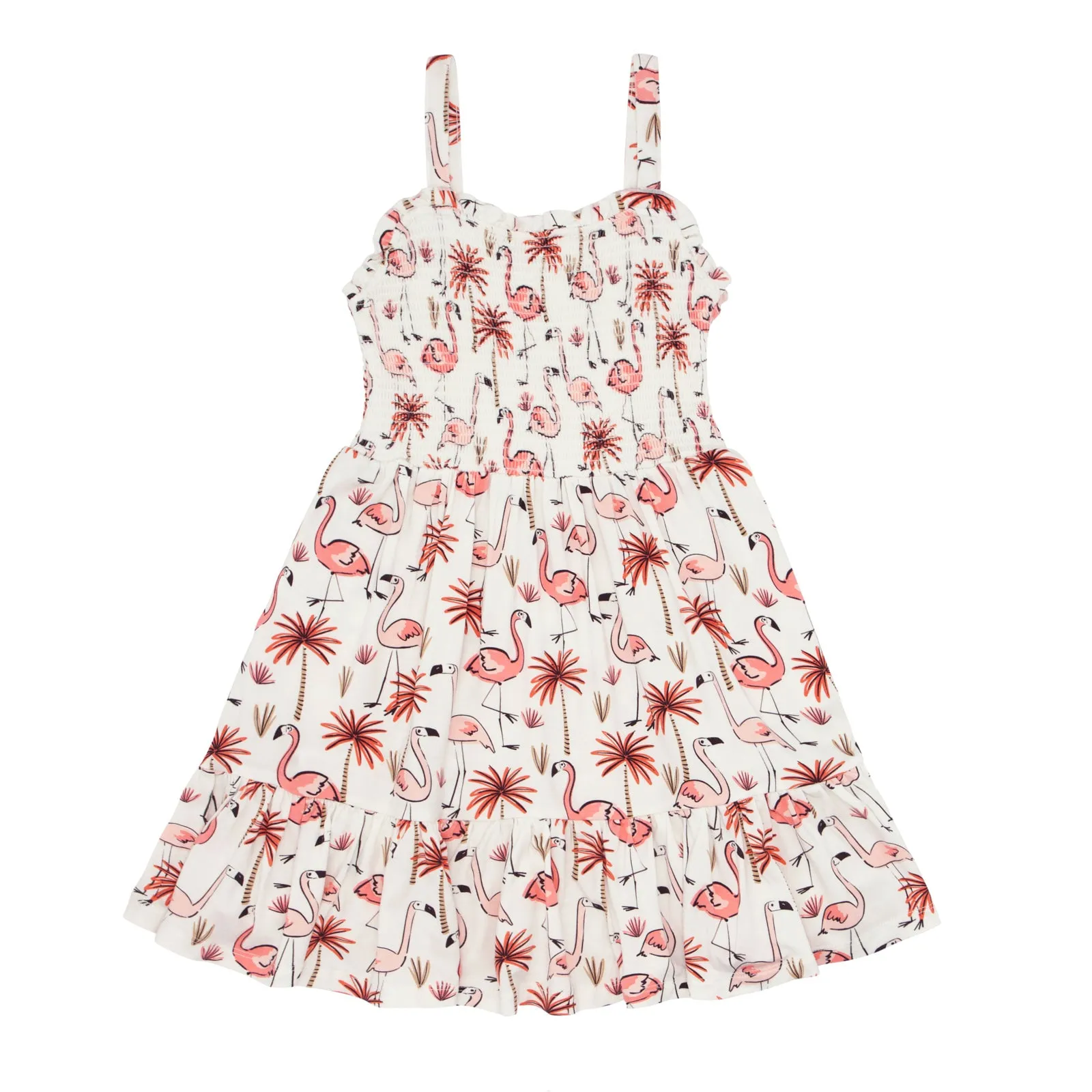 Pink Palms Tank Smocked Dress