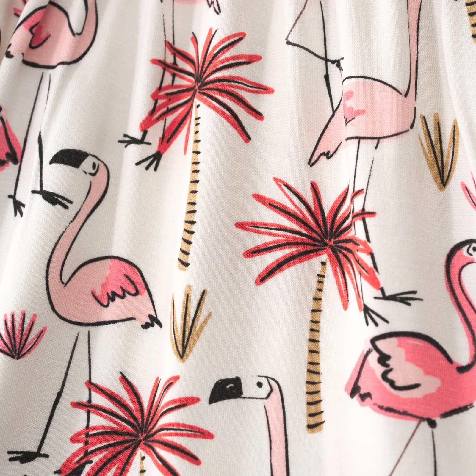 Pink Palms Tank Smocked Dress