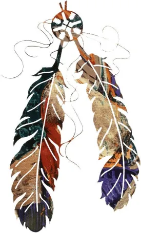 "Feathers" Western Laser-Cut Metal Wall Art