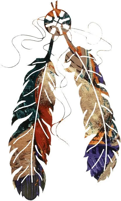 "Feathers" Western Laser-Cut Metal Wall Art