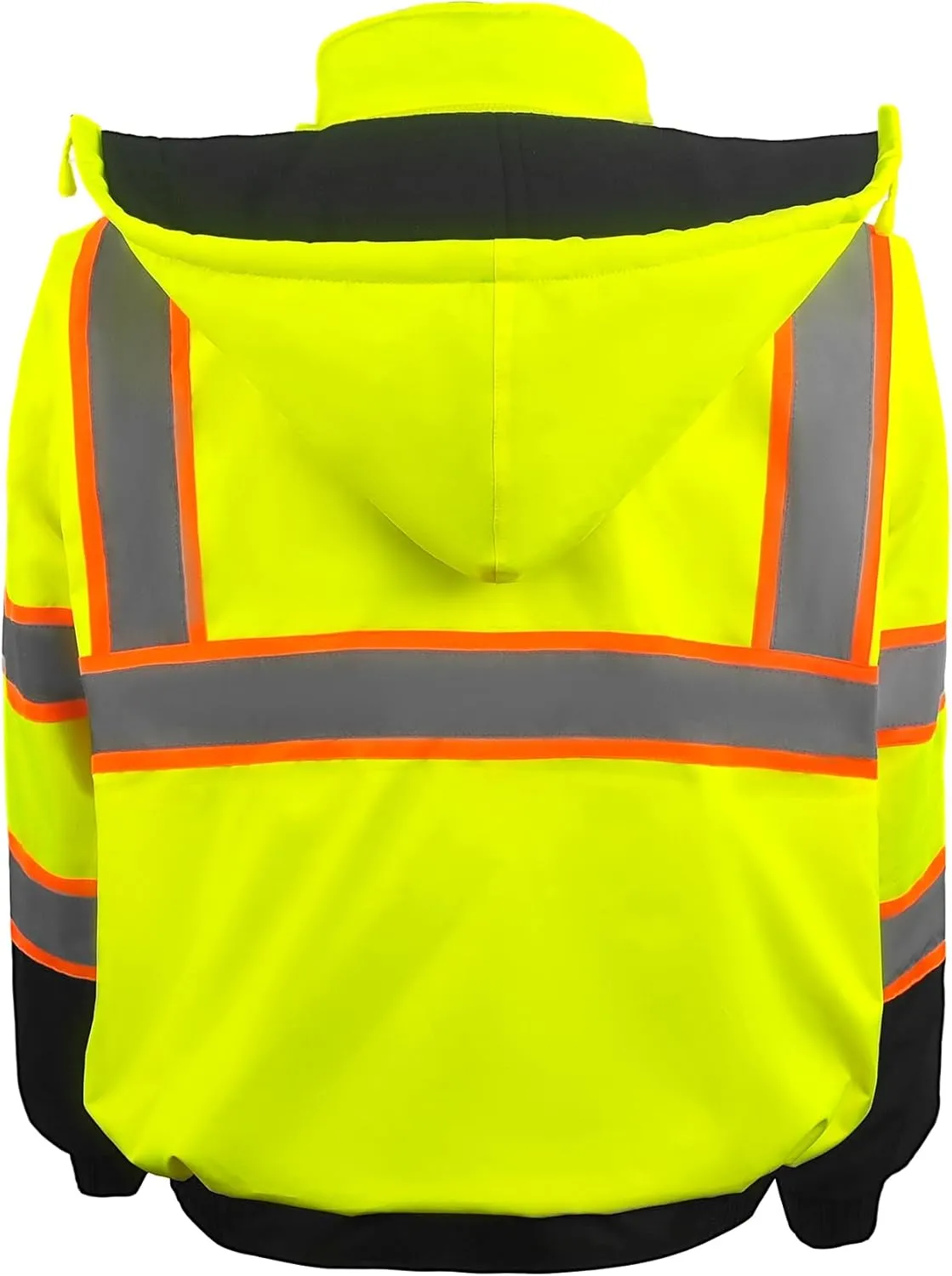 Safety Bomber Jackets for Men, High Visibility Reflective Jacket Fleece Liner Jacket with Pockets,Winter ANSI/ISEA